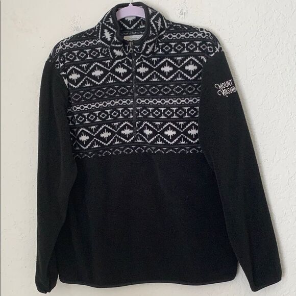 Arctic Image Fleece Black White 3/4 Zip Men’s Sweater Pullover Size M - Picture 1 of 8